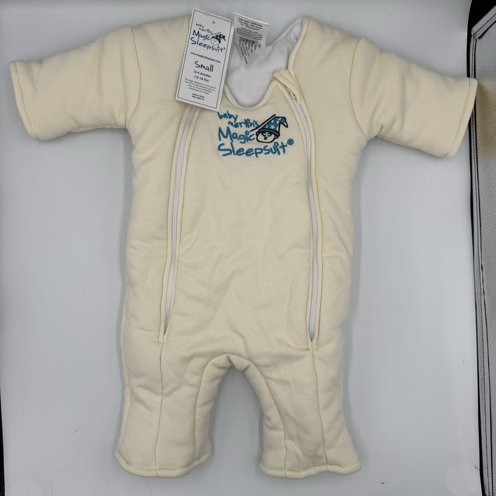 Brand New Baby Merlin's Magic Sleepsuit, light yellow, size 3-6M (12-18 lbs)